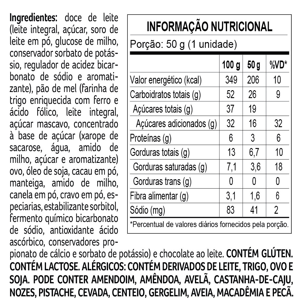 P&atilde;o de Mel de Doce de Leite 50g, , large. image number 2