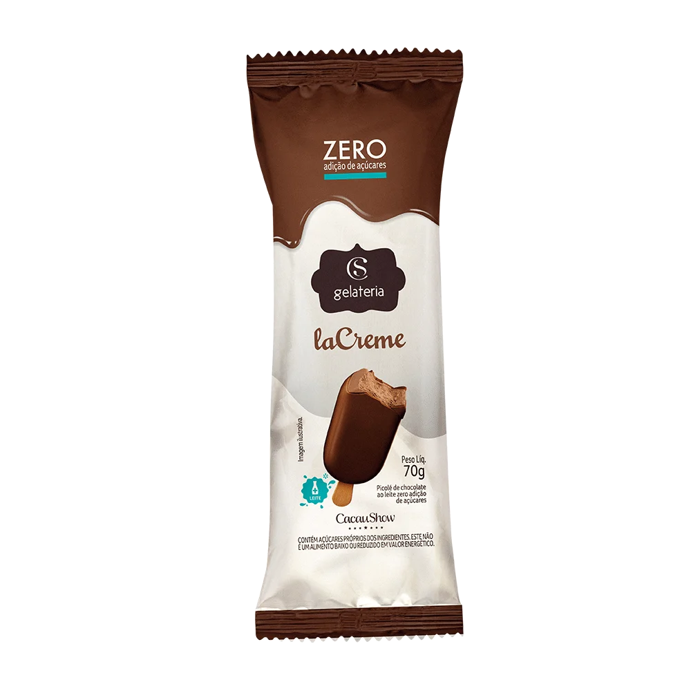 Sorvete laCreme Zero Adi&ccedil;&atilde;o de A&ccedil;&uacute;car ao Leite 70g, , large. image number 0