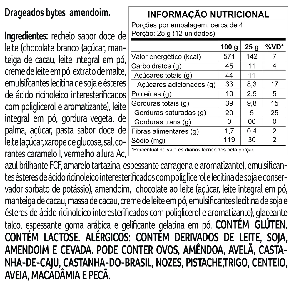 Drageado Bytes de Amendoim 100g, , large. image number 1