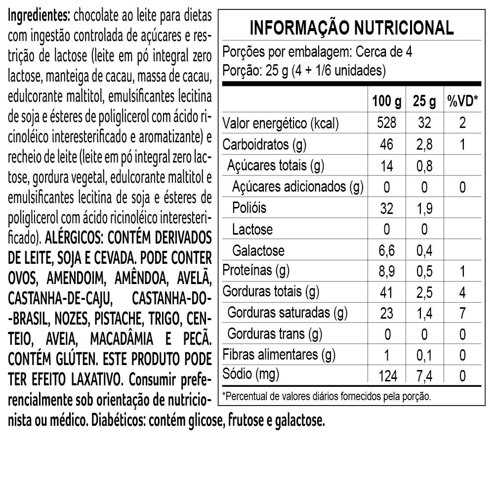 Caixa de Bombons Bless Zero A&ccedil;&uacute;car e Zero Lactose Mini Show 90g, , large. image number 1