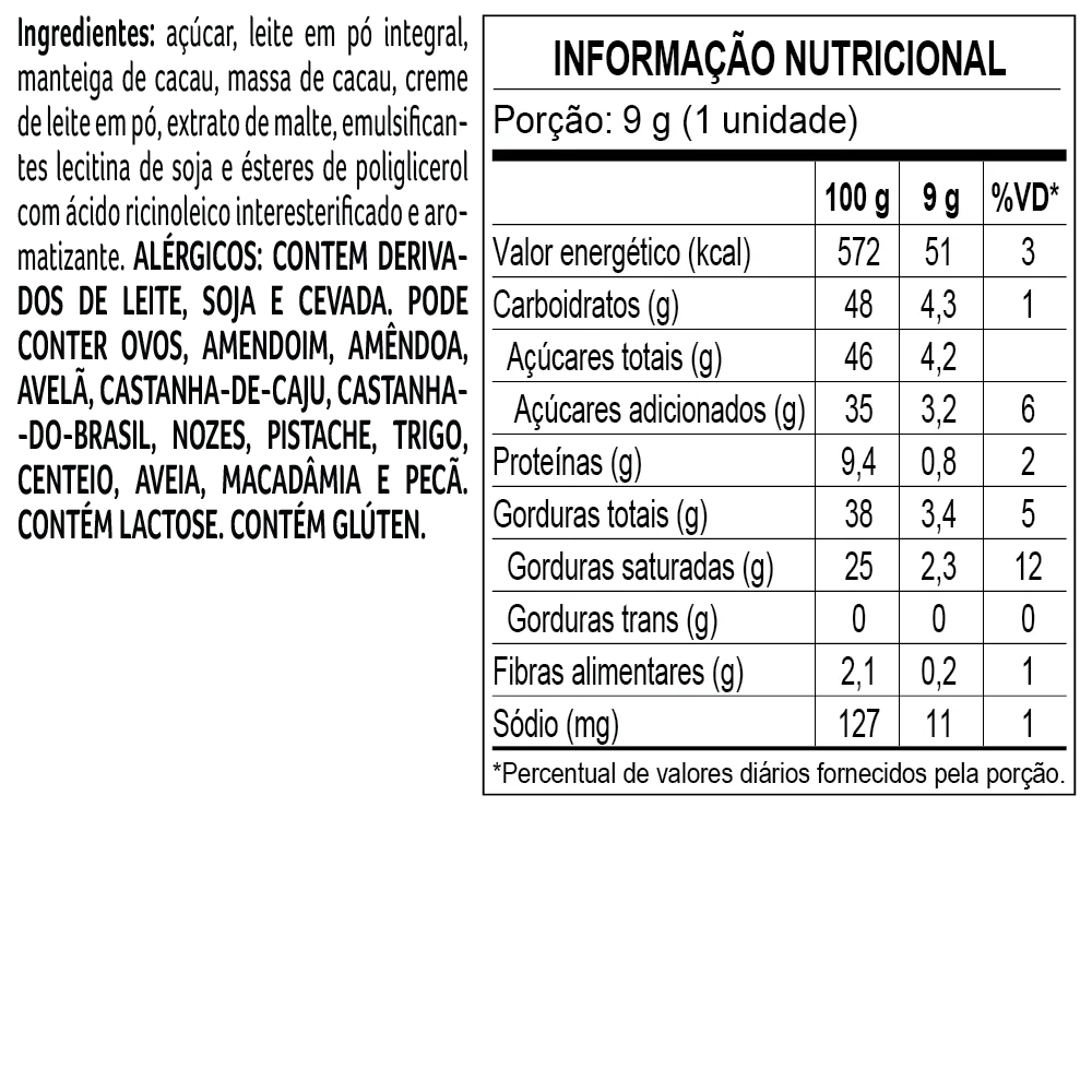 Tablete laCreme ao Leite 9g, , large. image number 1