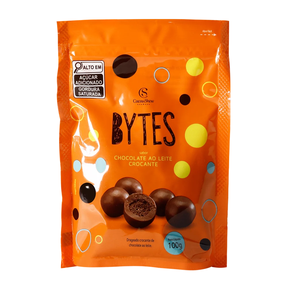 Drageado Bytes ao Leite Crocante 100g, , large. image number 0