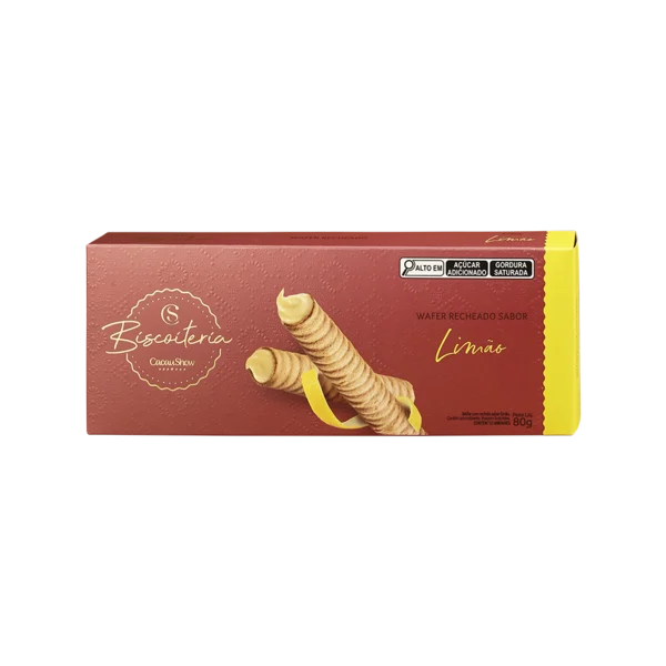 Wafer Biscoiteria Lim&atilde;o 80g