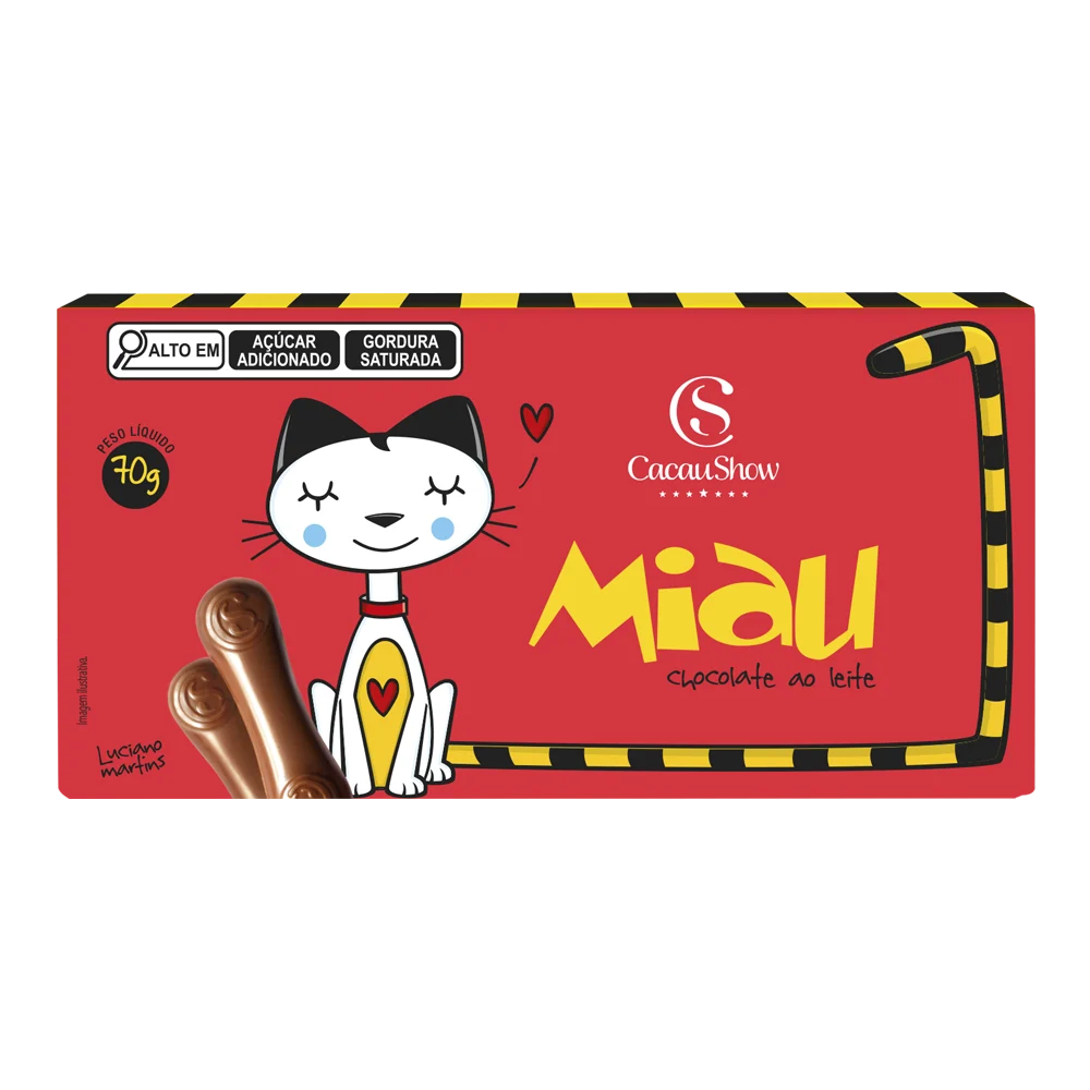Tablete Miau de Chocolate ao Leite 70g, , large. image number 0