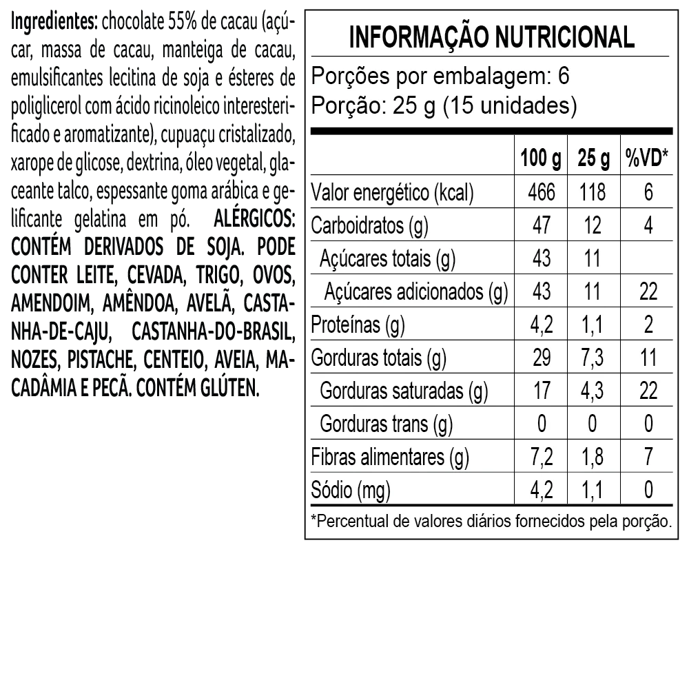 Drageado Bendito Cacao 55% com Cupua&ccedil;u 150g, , large. image number 1