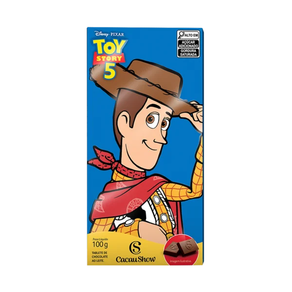 Tablete Toy Story de Chocolate ao Leite Woody 100g
