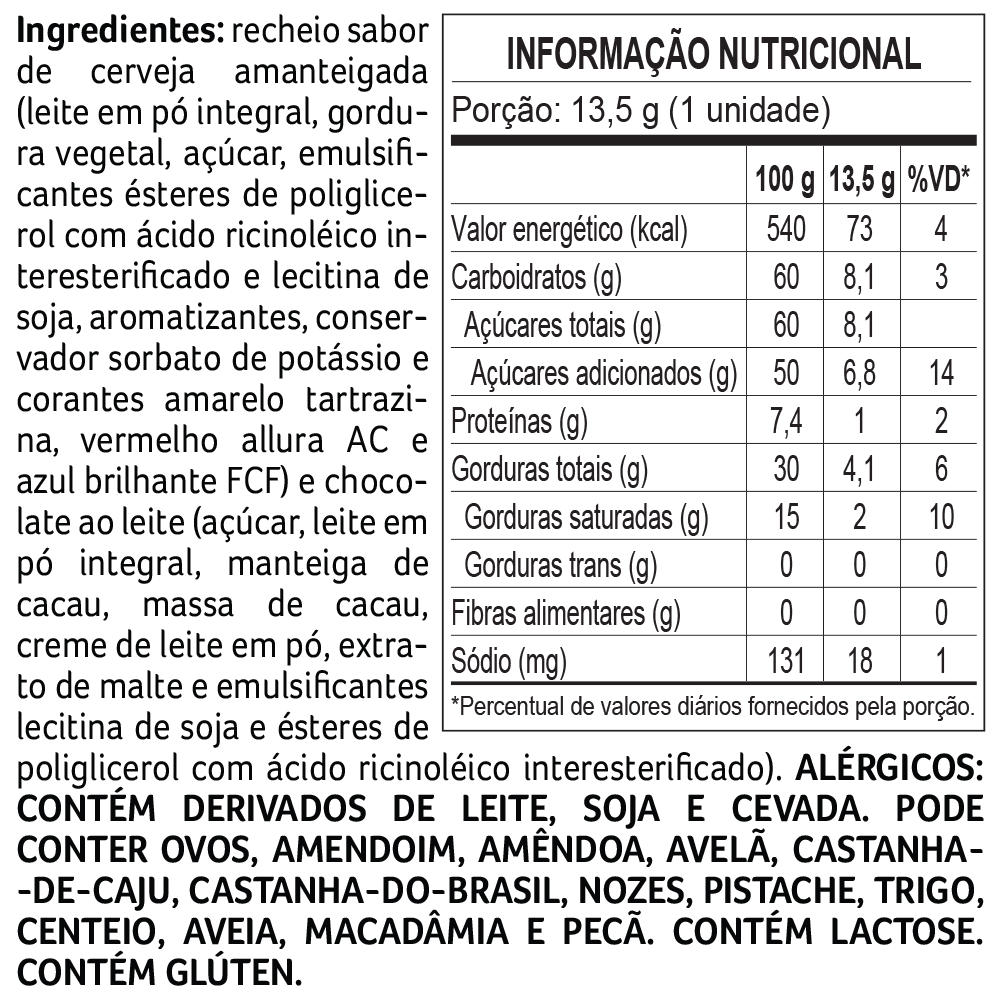 Trufa de Chocolate ao Leite Cerveja Amanteigada Harry Potter 13,5g, , large. image number 1