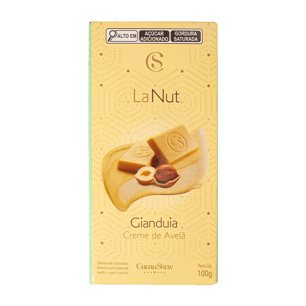 Tablete LaNut de Chocolate Branco e Avel&atilde; 100g, , large. image number 0
