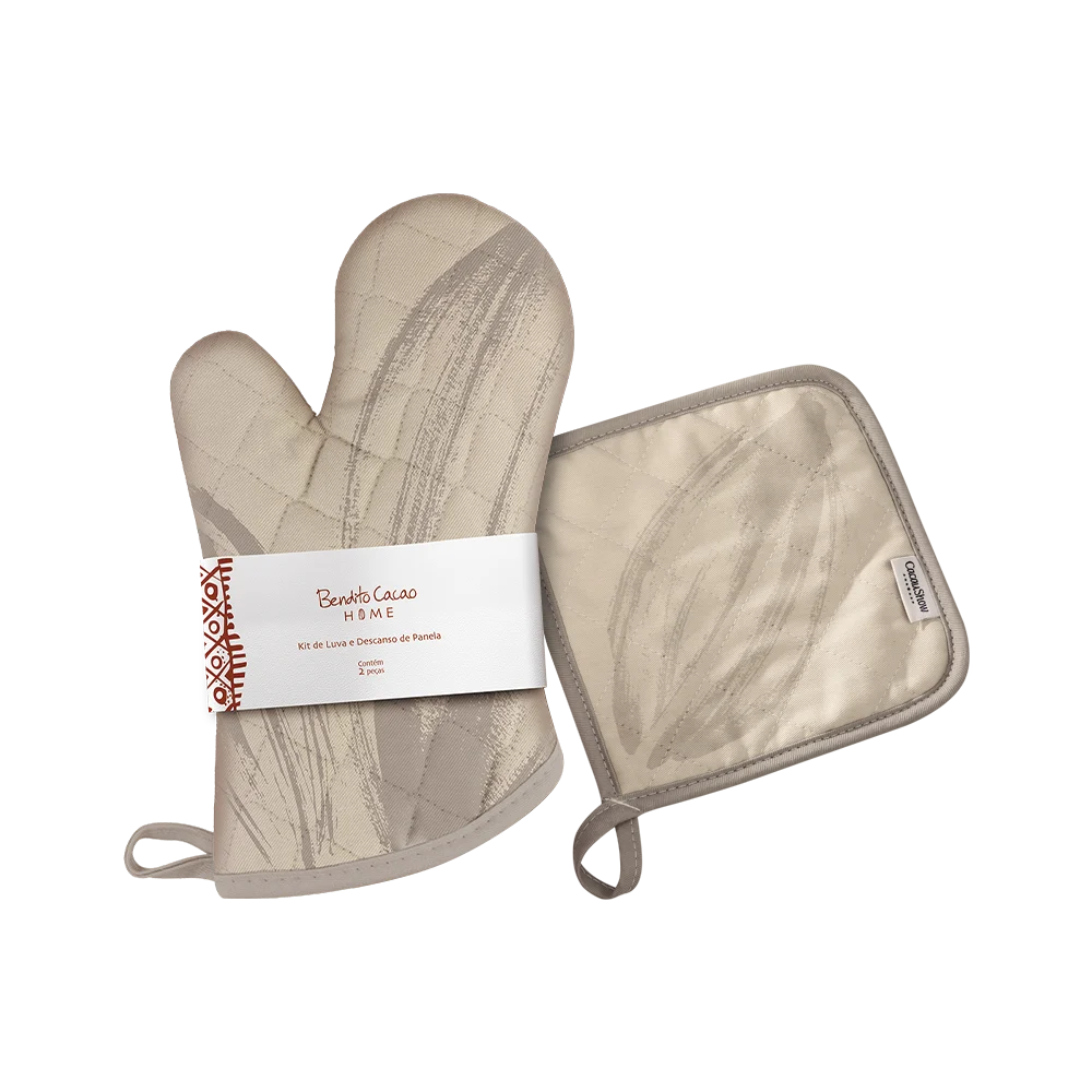 Kit Luva e Descanso de Panela Off White Bendito Cacao, , large. image number 0