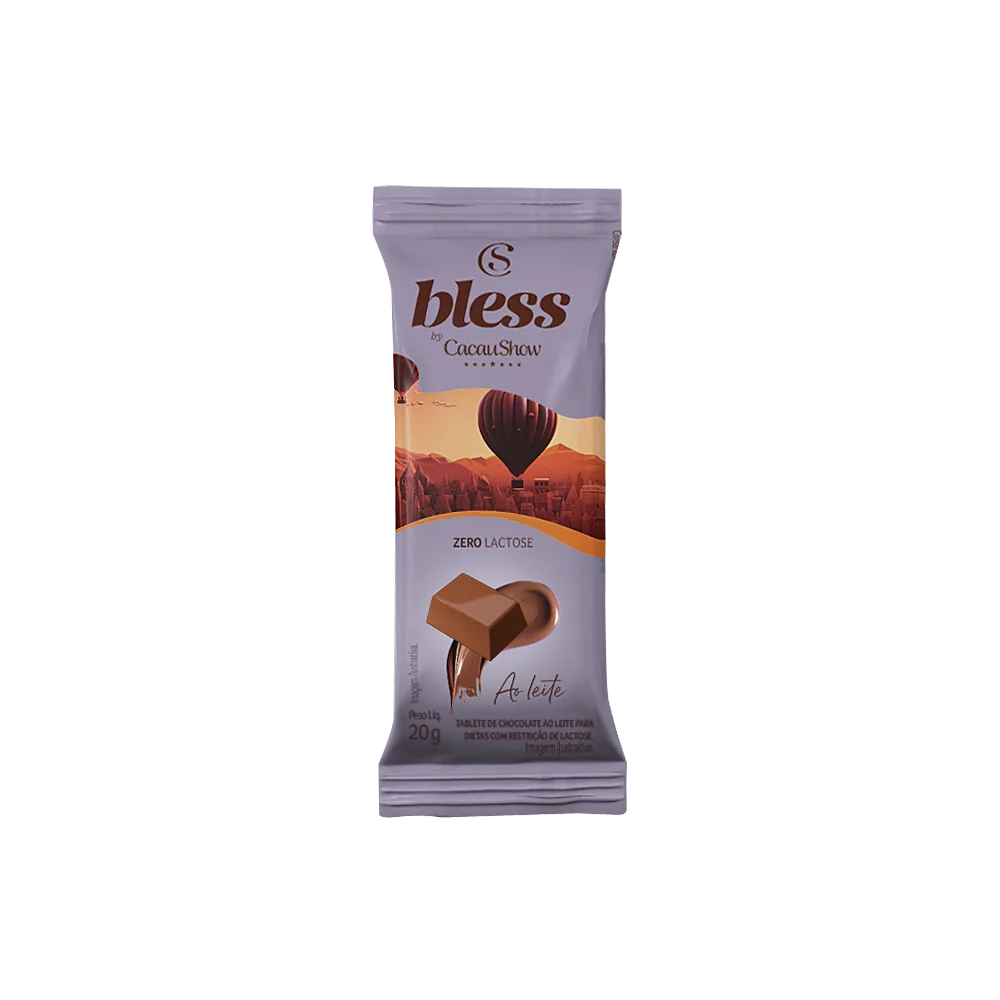 Tablete Bless Zero Lactose ao Leite 20g, , large. image number 0