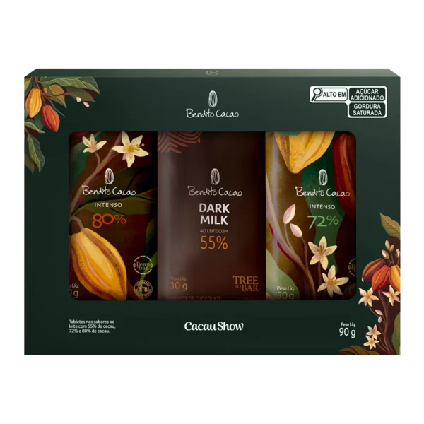 Caixa de Tabletes Intensos Bendito Cacao 90g