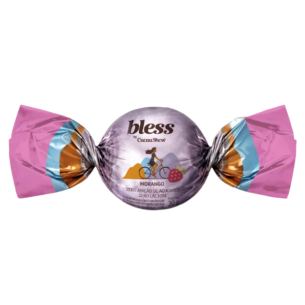 Trufa Bless Zero A&ccedil;&uacute;car e Zero Lactose de Chocolate ao Leite com Morango 30g