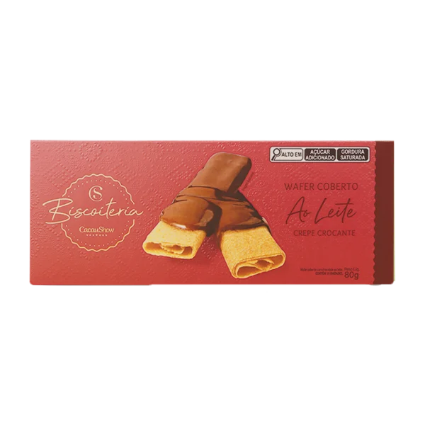 Wafer Biscoiteria Coberto ao Leite 80g