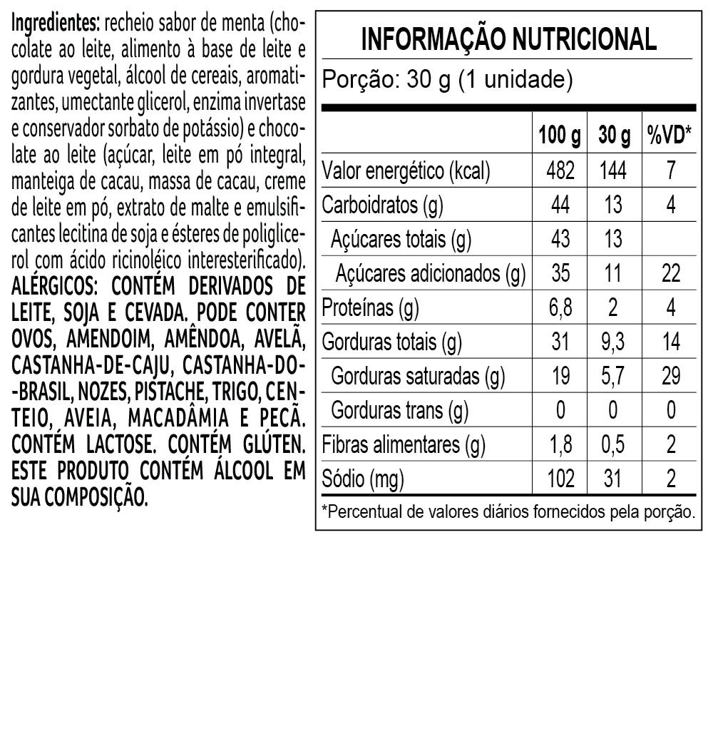 Trufa ao Leite de Menta 30g, , large. image number 1