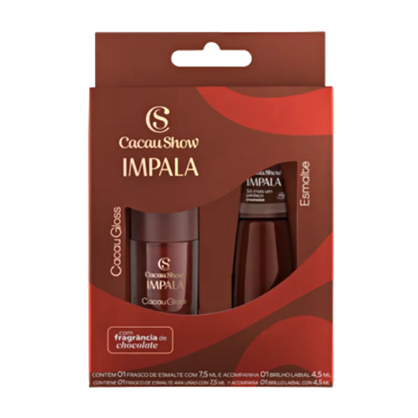 Kit Impala Marrom com Esmalte e Gloss Labial