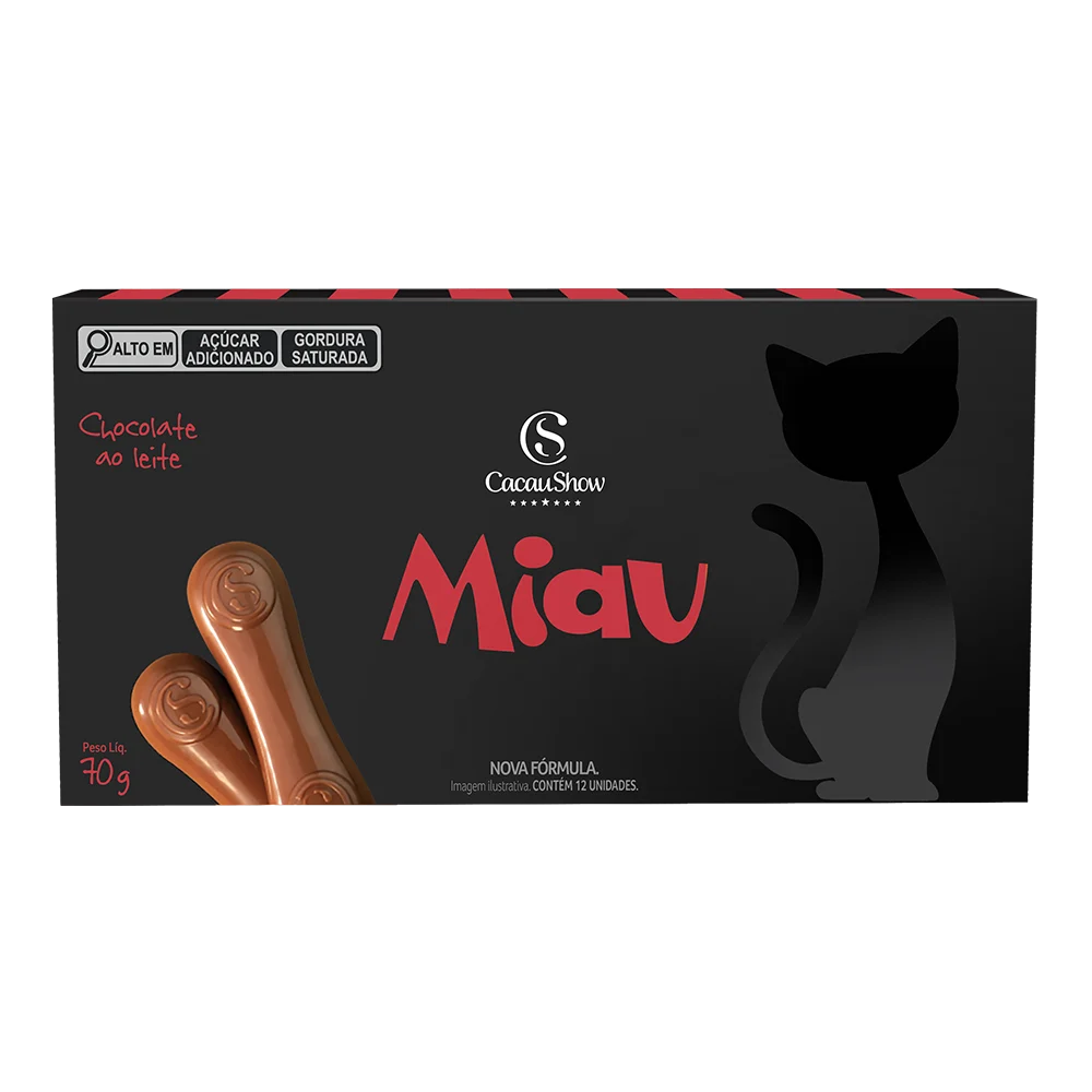 Tablete Miau de Chocolate ao Leite 70g, , large. image number 0