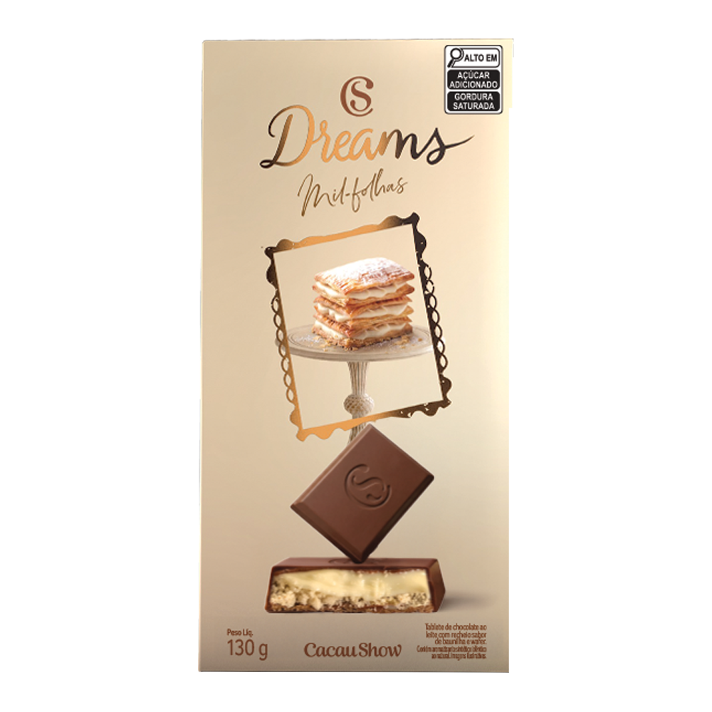 Tablete Dreams Mil-Folhas 130g, , large. image number 0