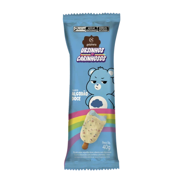 Sorvete Ursinhos Carinhosos Algod&atilde;o Doce 40g