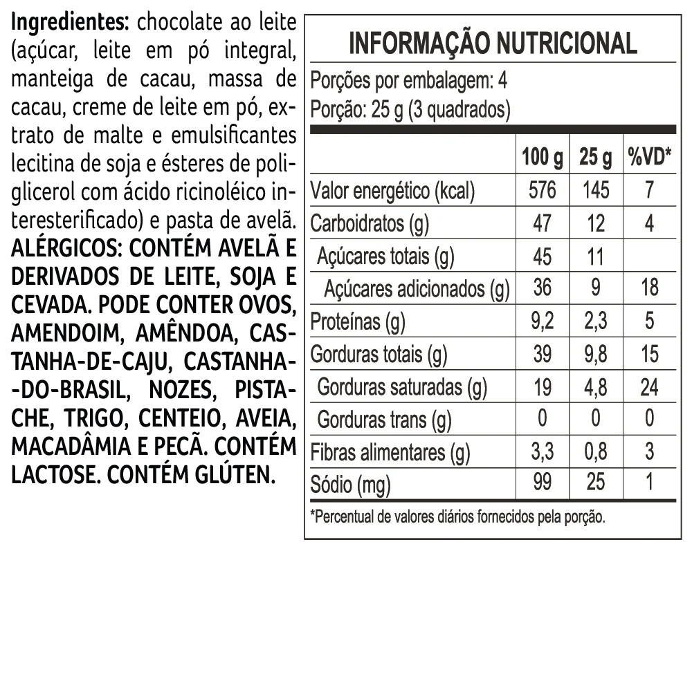 Tablete laCreme de Chocolate ao Leite e Avel&atilde; 100g, , large. image number 1
