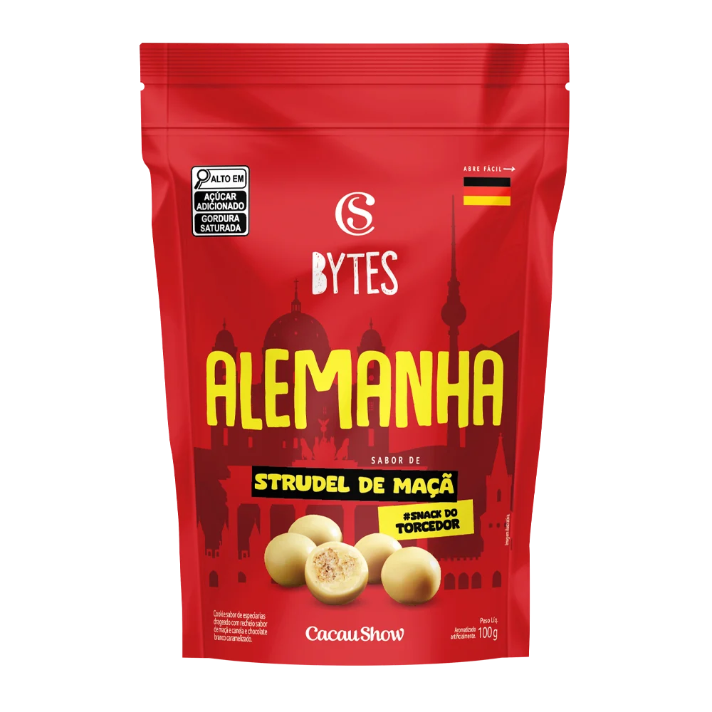 Drageado Bytes Alemanha Strudel de Ma&ccedil;&atilde; 100g, , large. image number 0