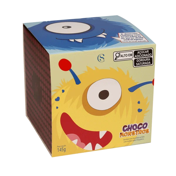 Caixa de Bombons Cubo ao Leite Chocomonstros 145g