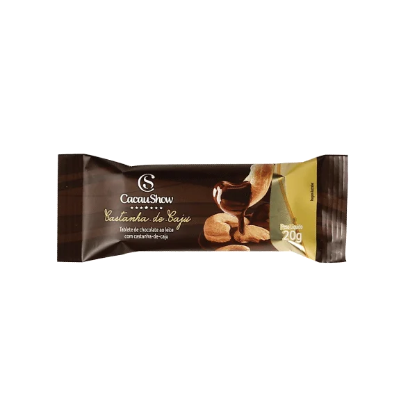 Tablete ao Leite com Castanha de Caju 20g
