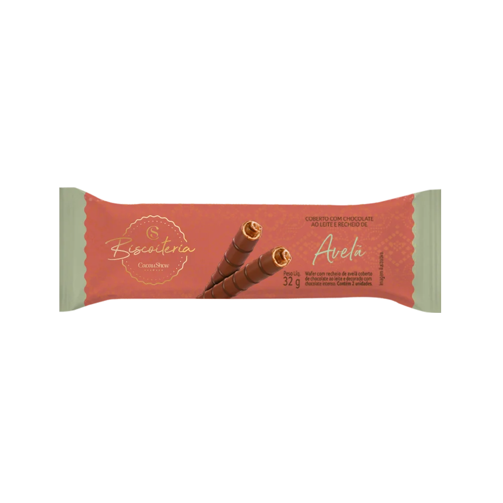 Wafer Recheado de Avel&atilde; Coberto de Chocolate ao Leite 32g, , large. image number 0