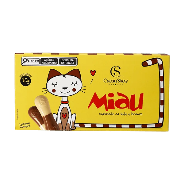 Tablete Miau de Chocolate Mezzo 70g