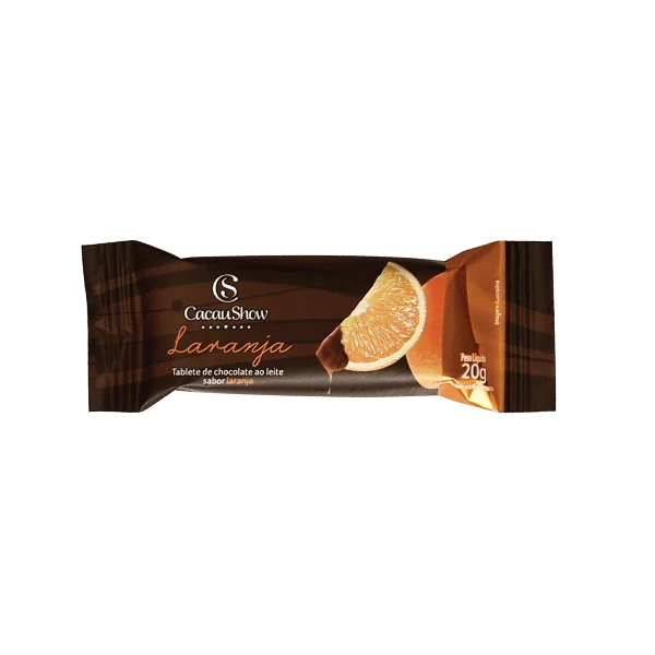 Tablete de Chocolate ao Leite de Laranja 20g
