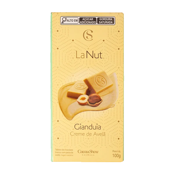 Tablete LaNut de Chocolate Branco e Avel&atilde; 100g