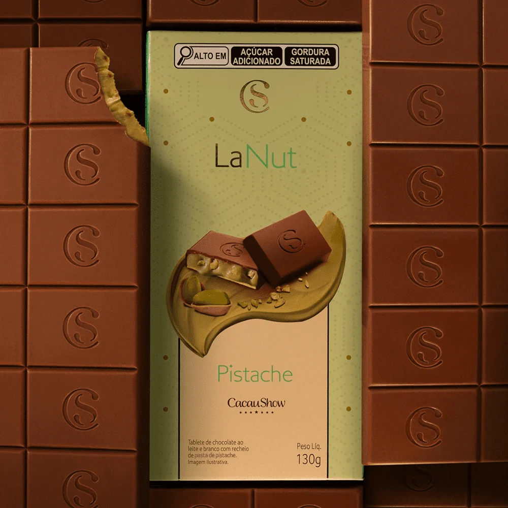 Tablete LaNut ao Leite e Branco Pistache 130g, , large. image number 1