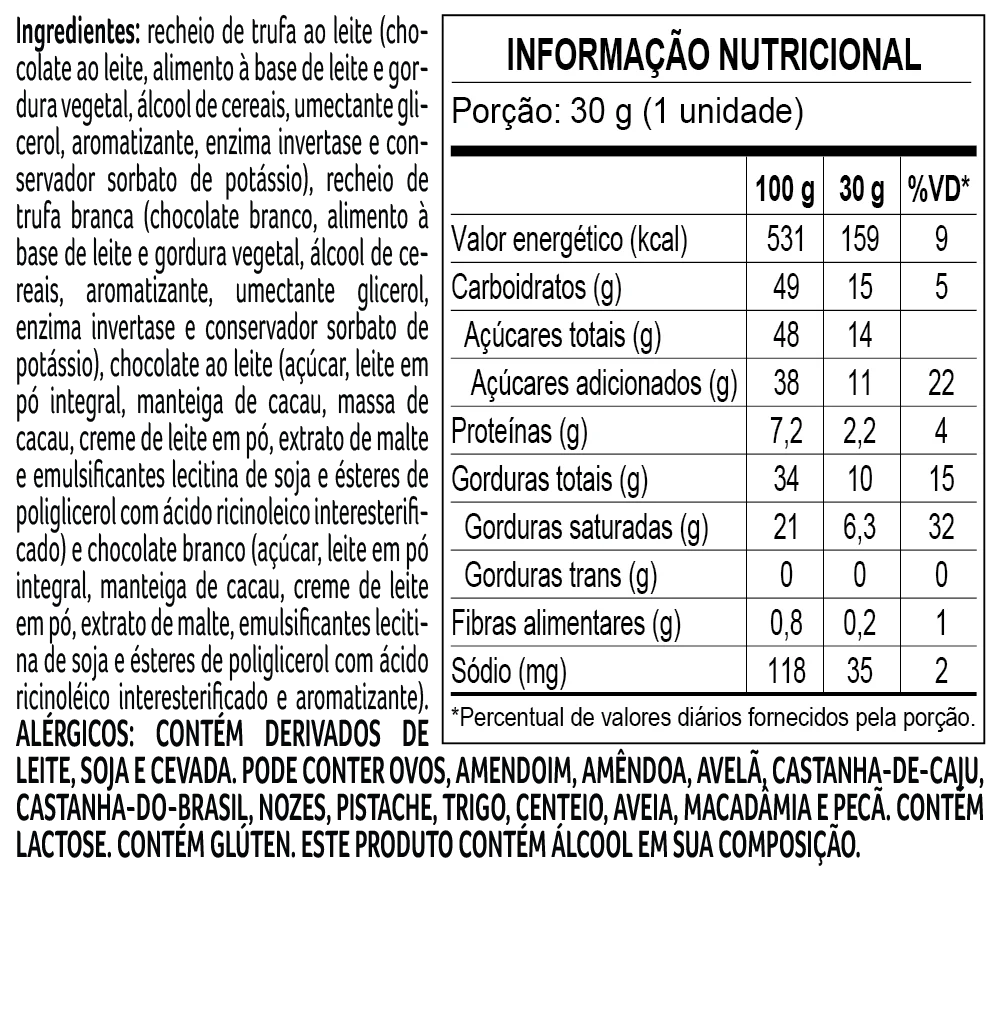 Trufa de Chocolate ao Leite e Branco Mezzo 30g, , large. image number 1