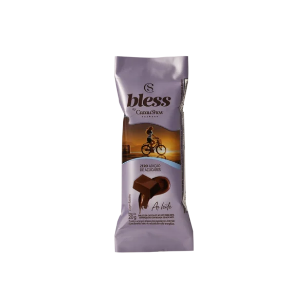 Tablete Bless Zero Adi&ccedil;&atilde;o de A&ccedil;&uacute;car ao Leite 20g