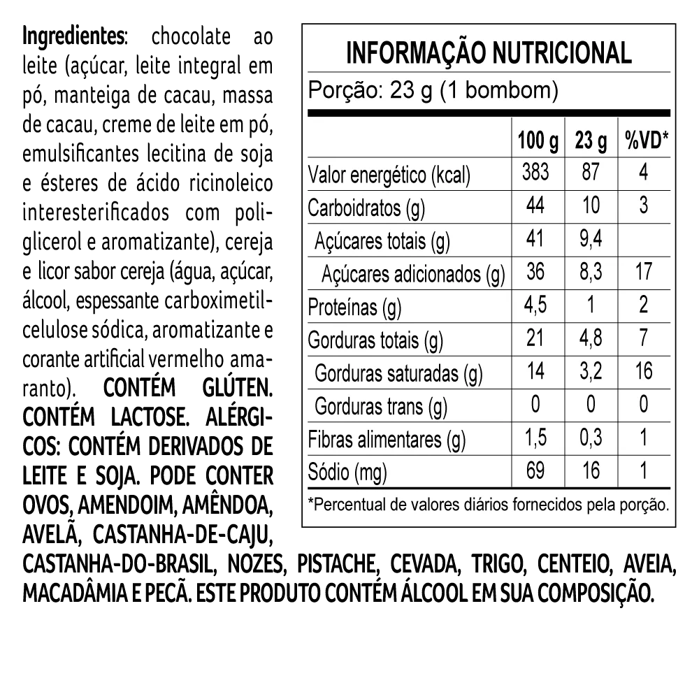 Bombom Cerej&atilde;o ao Leite 23g, , large. image number 1
