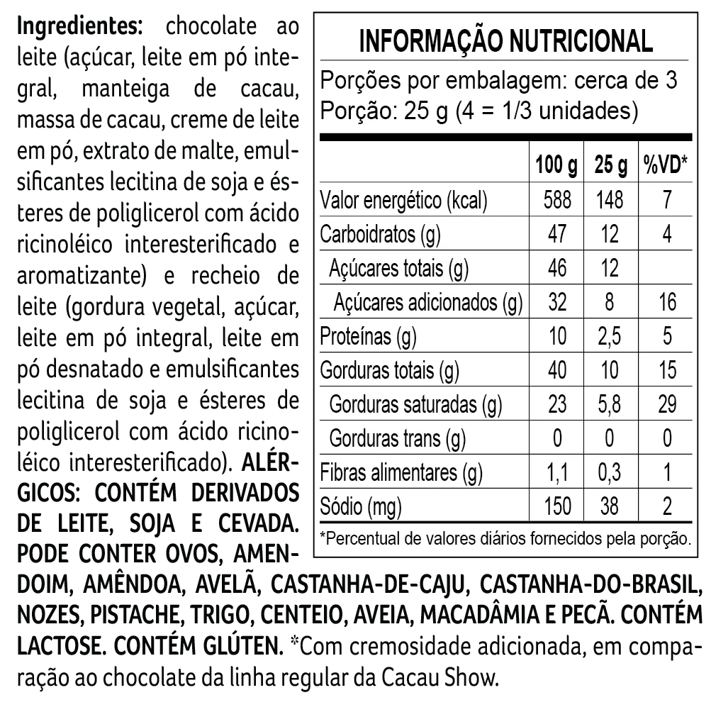 Tablete laCreme ao Leite Recheado 130g, , large. image number 1