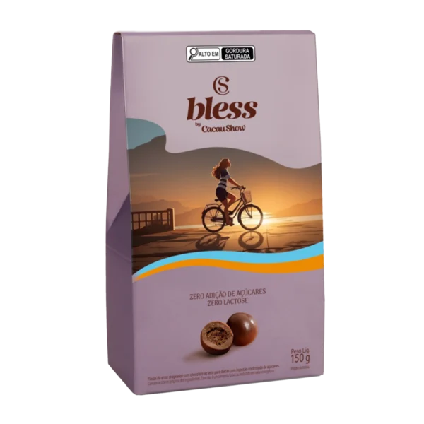 Drageado Bless Zero A&ccedil;&uacute;car e Zero Lactose de Chocolate ao Leite 150g