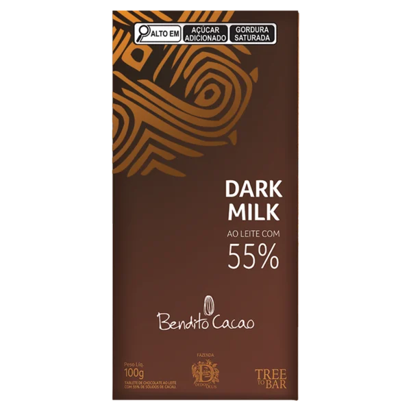 Tablete Dark Milk de Chocolate 55% Cacau 100g
