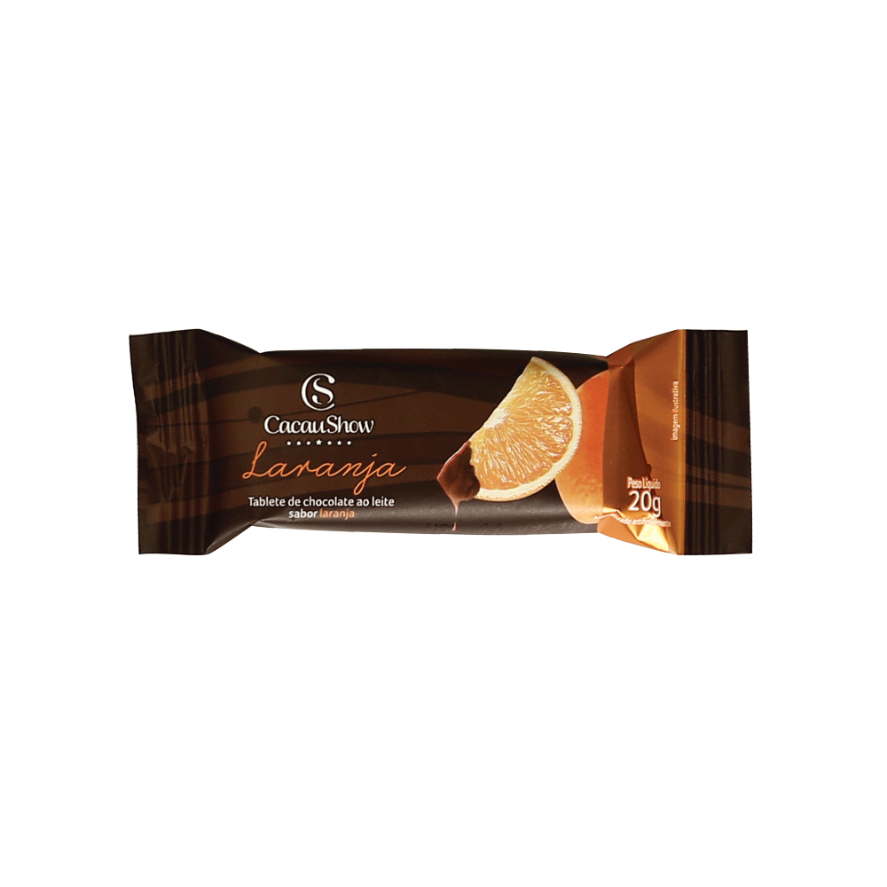 Tablete de Chocolate ao Leite de Laranja 20g, , large. image number 0