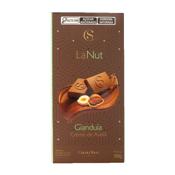 Tablete LaNut de Chocolate ao Leite e Avel&atilde; 100g