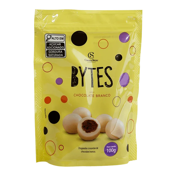 Drageado Bytes de Chocolate Branco Crocante 100g